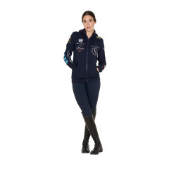 Dameshoodie met multi-logo nieuwe Equestro Marineblazer Marineblauw