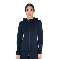 Dames sweatshirt van jersey met ritssluiting Equestro Marineblazer Marineblauw