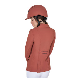 Wedstrijdjas dames in technische stretchstof Equestro Sequoia Bruin