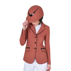 Wedstrijdjas dames in technische stretchstof Equestro Sequoia Bruin