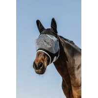 Equithème Soft anti-vliegmasker anti-UV Zilverkleurig Grijs