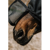 Vliegenmasker anti-UV Equithème Protec Zwart Vliegenmasker anti-UV Equithème Protec Zwart