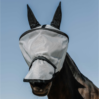 Vliegenmasker anti-UV Equithème Protec Zwart Vliegenmasker anti-UV Equithème Protec Zwart