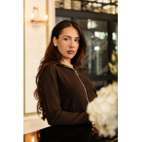 Sweat met rits in tricot Harcour Amelie Cacao Bruin Sweat met rits in tricot Harcour Amelie Cacao Bruin