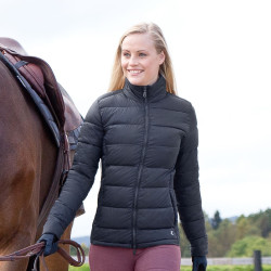 Lichte gewatteerde jas Horze Alicia dames Marineblauw