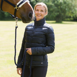 Lichte gewatteerde jas Horze Alicia dames Marineblauw