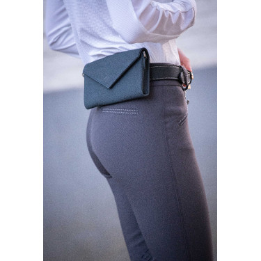 Phone Pocket Pénélope perforatieleer zwart