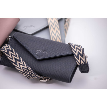 Phone Pocket Pénélope perforatieleer zwart