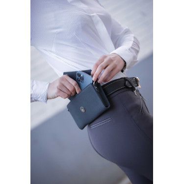 Phone Pocket Pénélope perforatieleer zwart