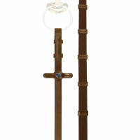 Smalle Stübben-teugels met 9 stops en haken Zilver ebbenhout