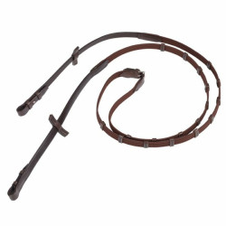 Smalle Stübben-teugels met 9 stops en haken Zilver ebbenhout