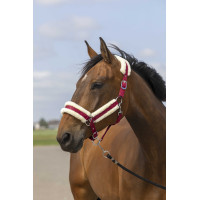 Halster Equithème Nylon Schapenvacht Bordeaux / wit