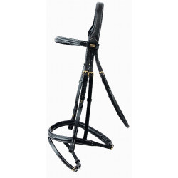 Bridon Kessel T van T kopstuk drievoudig gecombineerde neusriem Zwart Bridon Kessel T van T kopstuk drievoudig gecombineerde neusriem Zwart