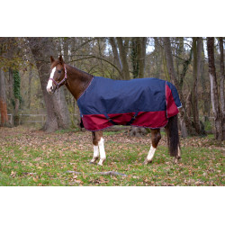 Equithème Tyrex 1200 D deken Marine / bordeaux Blauw Equithème Tyrex 1200 D deken Marine / bordeaux Blauw