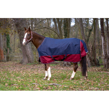 Equithème Tyrex 1200 D deken Marine / bordeaux Blauw Equithème Tyrex 1200 D deken Marine / bordeaux Blauw