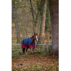 Equithème Tyrex 1200 D deken Marine / bordeaux Blauw Equithème Tyrex 1200 D deken Marine / bordeaux Blauw