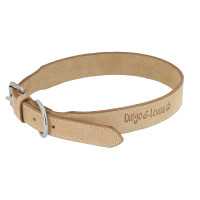 Leren halsband Diego & Louna voor honden Natuurlijk Bruin