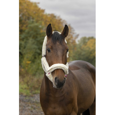 Norton halster Full synthetische schapenvacht Fuchsia / ecru Roze