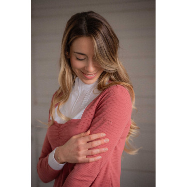 Wedstrijdpolo Pénélope Florence met lange mouwen Terracotta Oranje