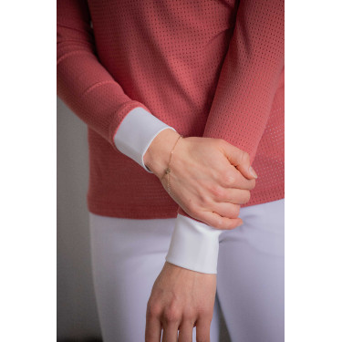 Wedstrijdpolo Pénélope Florence met lange mouwen Terracotta Oranje