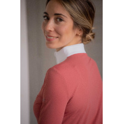 Wedstrijdpolo Pénélope Florence met lange mouwen Terracotta Oranje