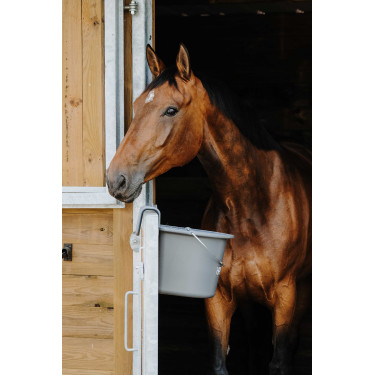 Hippotonic voederbak met haken en handvat Donkergrijs