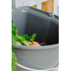 Hippotonic voederbak met haken en handvat Donkergrijs