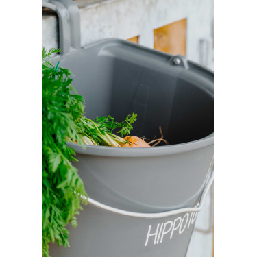 Hippotonic voederbak met haken en handvat Donkergrijs