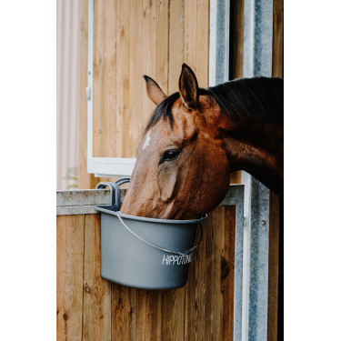 Hippotonic voederbak met haken en handvat Donkergrijs