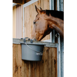 Hippotonic voederbak met haken en handvat Donkergrijs