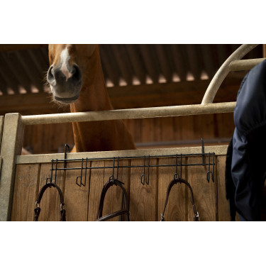 Hippotonic hoofdstelhanger 6 plaatsen, met haken Zwart Hippotonic hoofdstelhanger 6 plaatsen, met haken Zwart