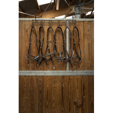 Hippotonic hoofdstelhanger 6 plaatsen, met haken Zwart Hippotonic hoofdstelhanger 6 plaatsen, met haken Zwart