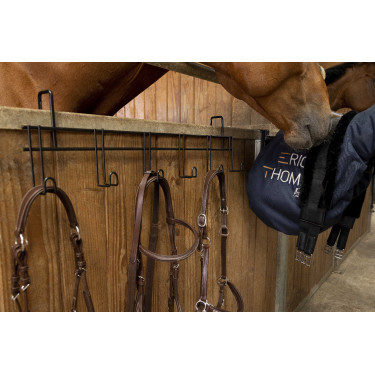 Hippotonic hoofdstelhanger 6 plaatsen, met haken Zwart Hippotonic hoofdstelhanger 6 plaatsen, met haken Zwart