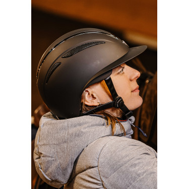 Equithème Agris helm met brede klep Zilverzwart Equithème Agris helm met brede klep Zilverzwart