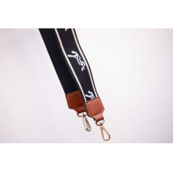 Schouderriem Pénélope Logo Zwart / écru Schouderriem Pénélope Logo Zwart / écru