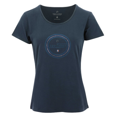 T-shirt Equithème Anna korte mouwen Marineblauw