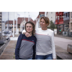 Trui Pénélope x Saint James Maelle Ecru / marine / rood Motieven