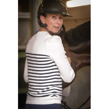 Trui Pénélope x Saint James Maelle Ecru / marine / rood Motieven