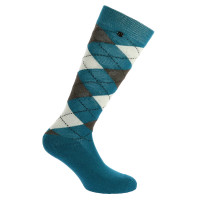 Equithème Argyle damessokken Saffier / ecru