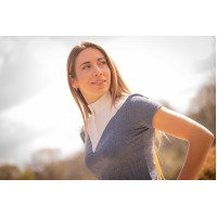 Wedstrijdpolo Pénélope Las Honey korte mouwen Antraciet Grijs