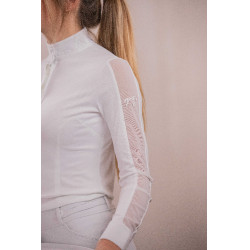 Wedstrijdpolo Pénélope Las Honey lange mouwen Wit