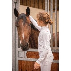 Wedstrijdpolo Eden by PL Brugge Wit / blauw wit rood lint