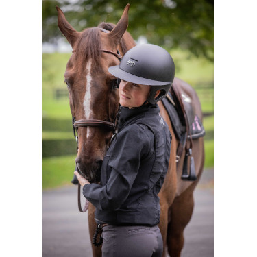 Pénélope matte helm met lange klep Mat zwart