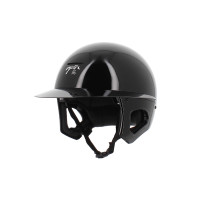 Pénélope matte helm met lange klep Glanzend zwart