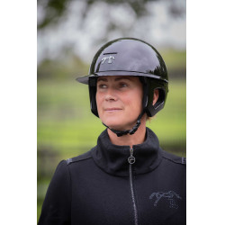 Pénélope matte helm met lange klep Glanzend zwart