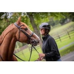 Pénélope matte helm met lange klep Glanzend zwart