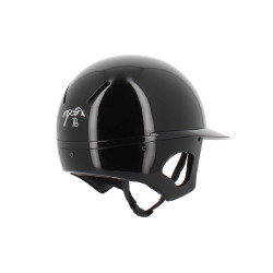 Pénélope matte helm met lange klep Glanzend zwart