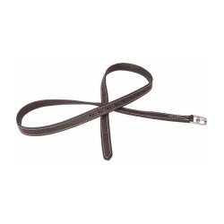 Luxe stijgbeugelriem fijn T de T Donker Havana / wit Bruin Luxe stijgbeugelriem fijn T de T Donker Havana / wit Bruin