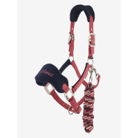 Halster schapenvacht Vogue Mini LeMieux met halstertouw Chilli Rood Halster schapenvacht Vogue Mini LeMieux met halstertouw Chilli Rood