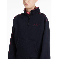 LeMieux trui met rits, Kate Young Rider kwart model Marine / cranberry Marineblauw